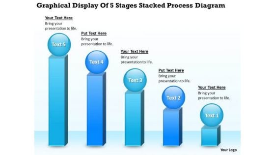 5 Stages Stacked Process Diagram Small Business Sample Plan PowerPoint Templates