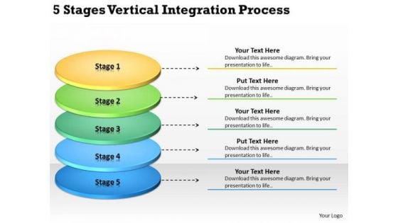 5 Stages Vertical Integration Process Business Plan Online PowerPoint Templates