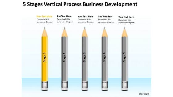 5 Stages Vertical Process Business Development Ppt One Page Plan PowerPoint Templates
