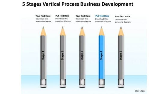 5 Stages Vertical Process Business Development Ppt Standard Plan PowerPoint Templates