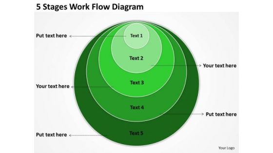 5 Stages Work Flow Diagram Business Plan PowerPoint Templates