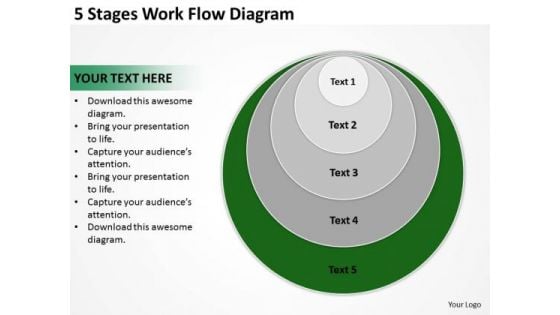 5 Stages Work Flow Diagram Ppt Business Plan PowerPoint Templates