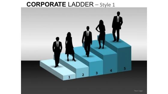 5 Steps Corporate Ladder PowerPoint Templates