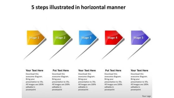5 Steps Illustrated In Horizontal Manner Customer Flow Chart PowerPoint Templates