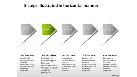 5 Steps Illustrated In Horizontal Manner Process Flow Charts Examples PowerPoint Templates