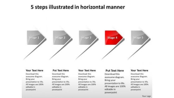 5 Steps Illustrated In Horizontal Manner Proto Typing PowerPoint Templates
