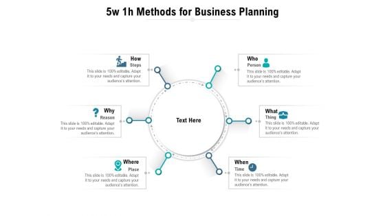 5w 1h Methods For Business Planning Ppt PowerPoint Presentation Outline Samples PDF