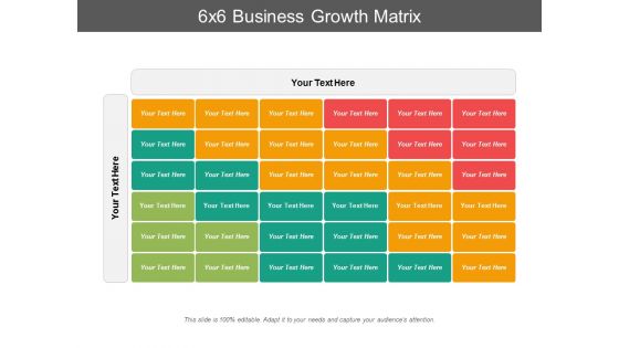 6X6 Business Growth Matrix Ppt PowerPoint Presentation Summary Gallery