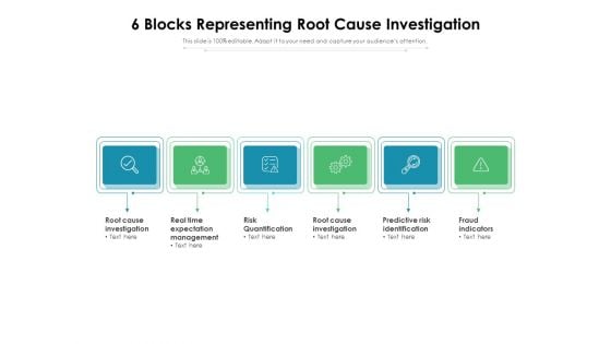 6 Blocks Representing Root Cause Investigation Ppt PowerPoint Presentation Gallery Show PDF