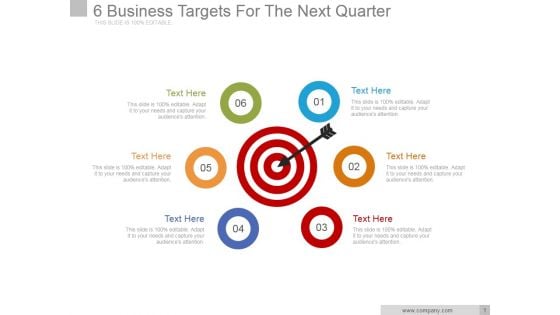 6 Business Targets For The Next Quarter Ppt PowerPoint Presentation Example 2015