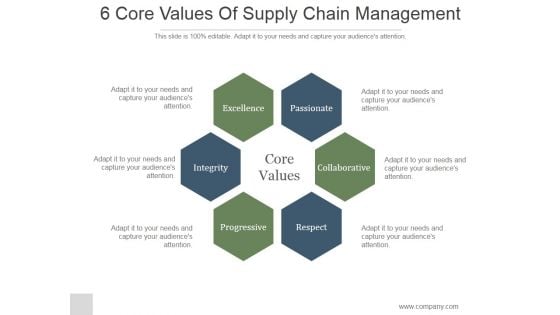 6 Core Values Of Supply Chain Management Ppt PowerPoint Presentation Layout 6 Core Values Of Supply Chain Management Ppt PowerPoint Presentation Layout