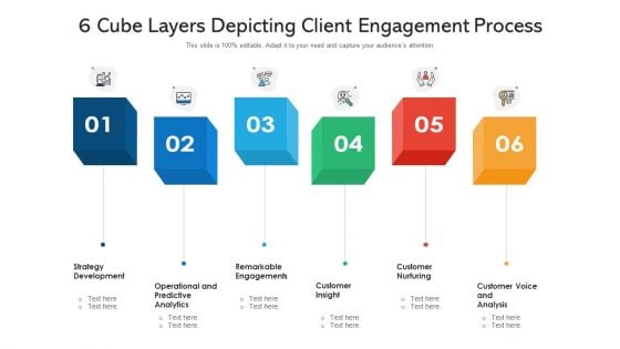 6 Cube Layers Depicting Client Engagement Process Ppt PowerPoint Presentation File Slideshow PDF