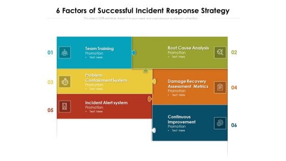 6 Factors Of Successful Incident Response Strategy Ppt PowerPoint Presentation Icon Deck PDF