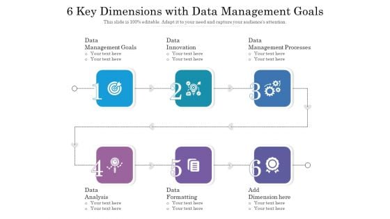 6 Key Dimensions With Data Management Goals Ppt PowerPoint Presentation File Outline PDF