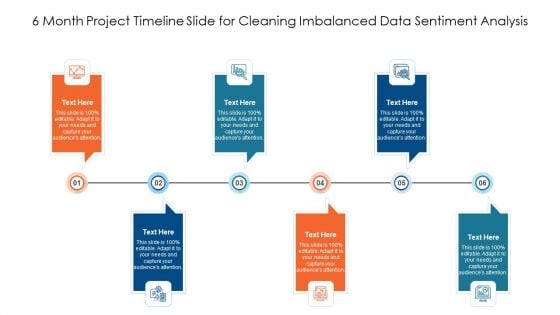 6 Month Project Timeline Slide For Cleaning Imbalanced Data Sentiment Analysis Ppt PowerPoint Presentation File Deck PDF