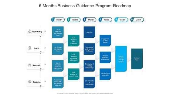 6 Months Business Guidance Program Roadmap Infographics