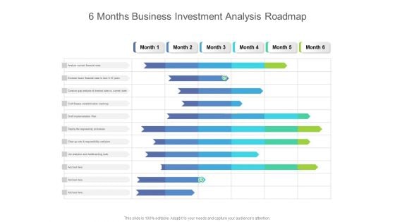 6 Months Business Investment Analysis Roadmap Formats