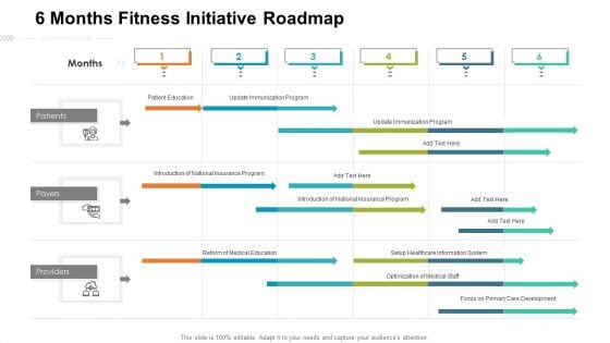 6 Months Fitness Initiative Roadmap Clipart