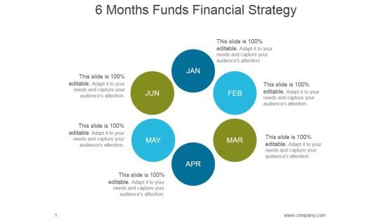 6 Months Funds Financial Strategy Ppt PowerPoint Presentation Example 2015