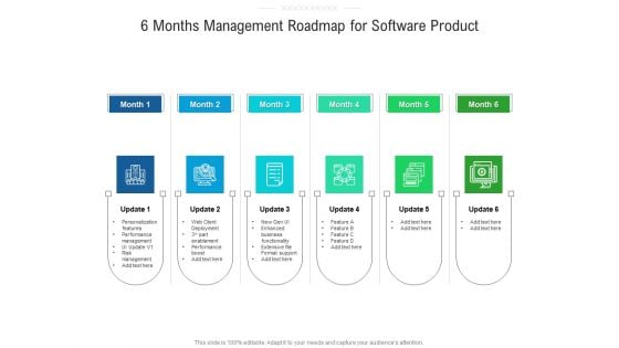 6 Months Management Roadmap For Software Product Portrait