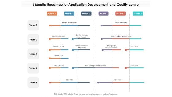 6 Months Roadmap For Application Development And Quality Control Rules