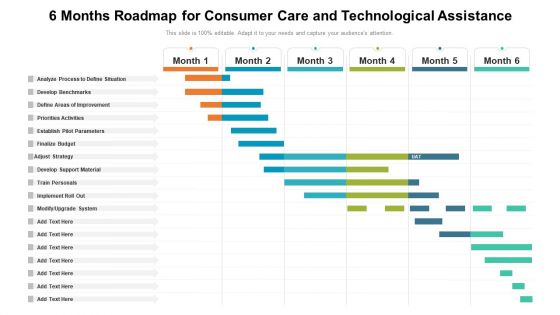 6 Months Roadmap For Consumer Care And Technological Assistance Slides