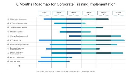 6 Months Roadmap For Corporate Training Implementation Portrait