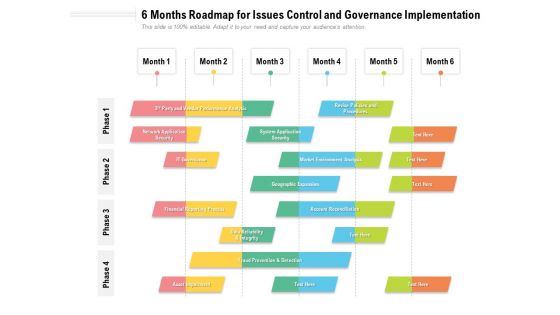 6 Months Roadmap For Issues Control And Governance Implementation Demonstration