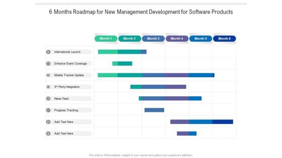 6 Months Roadmap For New Management Development For Software Products Portrait