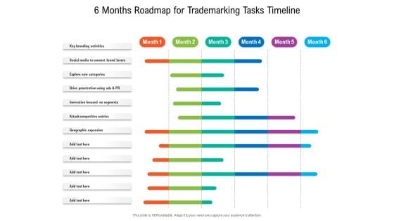 6 Months Roadmap For Trademarking Tasks Timeline Mockup