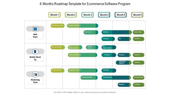 6 Months Roadmap Template For Ecommerce Software Program Topics