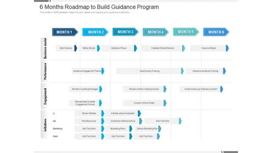 6 Months Roadmap To Build Guidance Program Demonstration