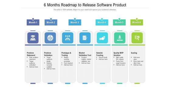 6 Months Roadmap To Release Software Product Designs