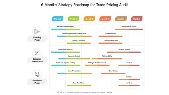6 Months Strategy Roadmap For Trade Pricing Audit Formats 6 Months Strategy Roadmap For Trade Pricing Audit Formats