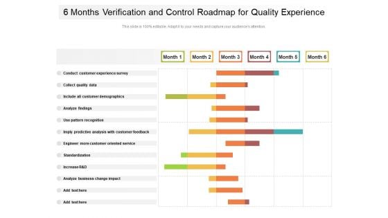 6 Months Verification And Control Roadmap For Quality Experience Designs 6 Months Verification And Control Roadmap For Quality Experience Designs