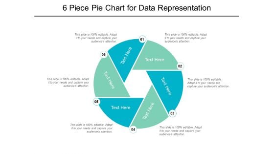 6 Piece Pie Chart For Data Representation Ppt PowerPoint Presentation Professional Brochure