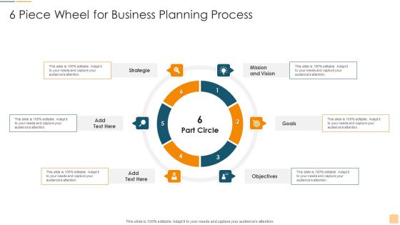 6 Piece Wheel For Business Planning Process Ppt Gallery Templates PDF