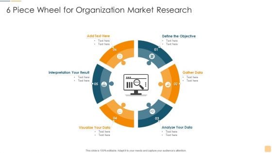 6 Piece Wheel For Organization Market Research Ppt Inspiration Graphic Tips PDF