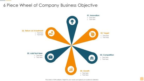 6 Piece Wheel Of Company Business Objective Ppt Professional Diagrams PDF