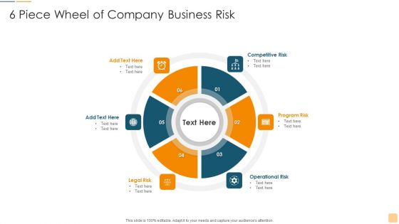 6 Piece Wheel Of Company Business Risk Ppt Professional Layout PDF