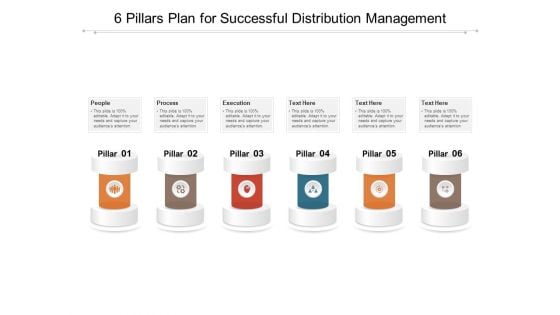 6 Pillars Plan For Successful Distribution Management Ppt PowerPoint Presentation Outline Graphics PDF