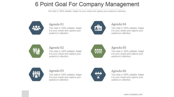 6 Point Goal For Company Management Ppt PowerPoint Presentation Slide