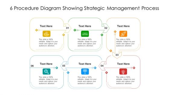 6 Procedure Diagram Showing Strategic Management Process Ppt PowerPoint Presentation Gallery Outline PDF