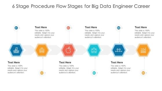 6 Stage Procedure Flow Stages For Big Data Engineer Career Ppt PowerPoint Presentation Gallery Format PDF