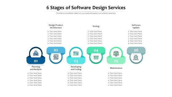 6 Stages Of Software Design Services Ppt PowerPoint Presentation Styles Graphics PDF