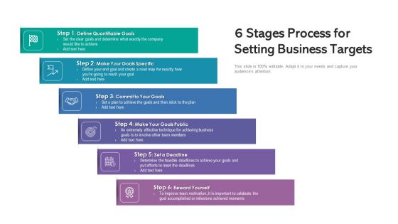 6 Stages Process For Setting Business Targets Ppt Outline Inspiration PDF