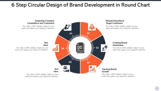 6 Step Circular Design Of Brand Development In Round Chart Sample PDF