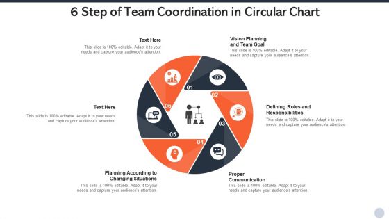 6 Step Of Team Coordination In Circular Chart Topics PDF
