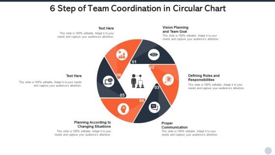 6 Step Of Team Coordination In Circular Chart Topics PDF