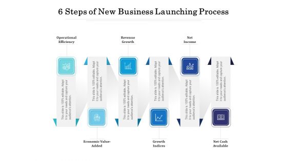 6 Steps Of New Business Launching Process Ppt PowerPoint Presentation Summary Slide PDF